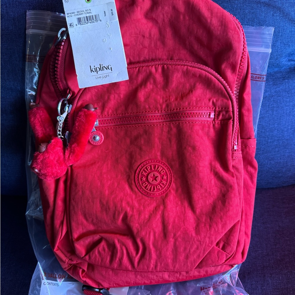 Kipling Cherry Red Backpack - image 2